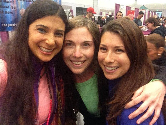 Rawthenticity's Lori Weiss and Nicole Gregg pose with FullyRaw's Kristina Carrillo Bucaram