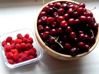 Cherries and raspberries from Petr and Alexandra Cech's garden