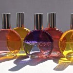 Color Mirrors cast long, deep shadows on white background