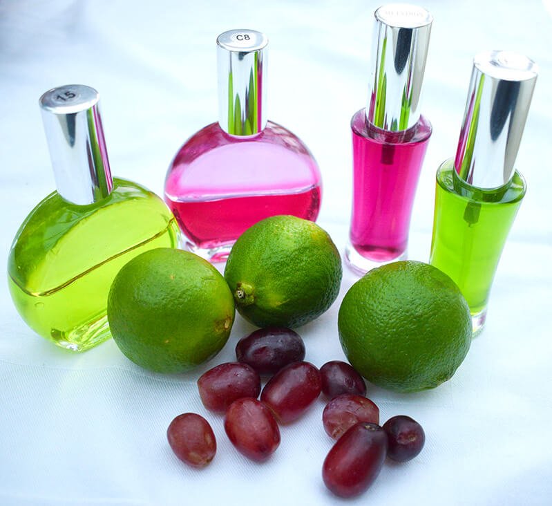 Bright Color Mirrors with limes and grapes