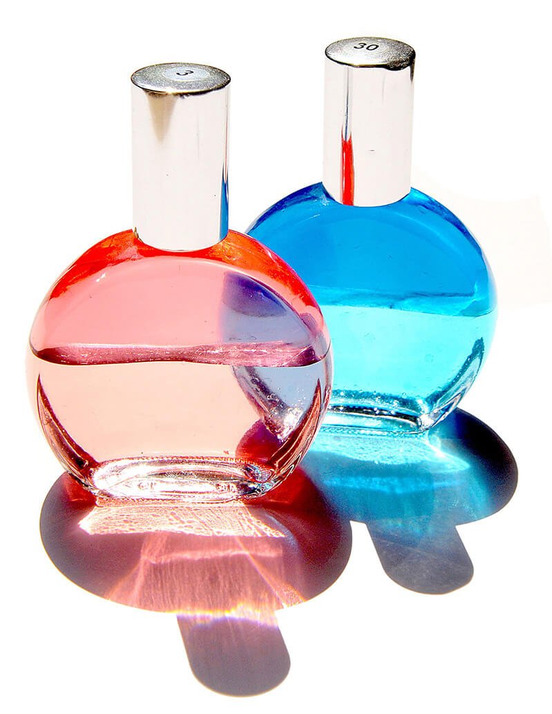 Coral and turquoise Color Mirrors and their reflections