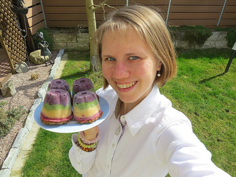 Eva Straub holds a colorful recipe