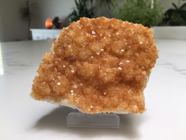 A heated citrine gemstone