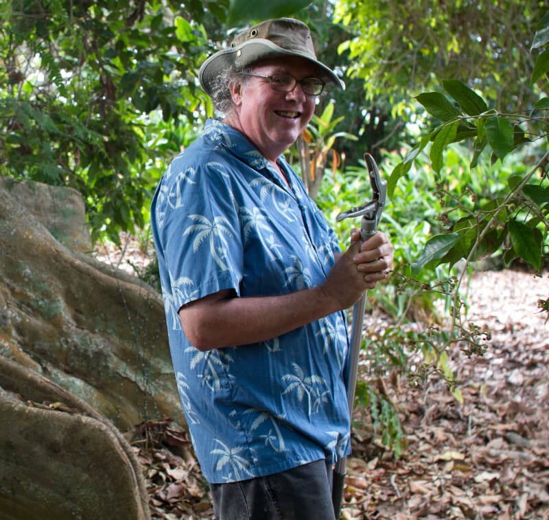 Ken Love is photographed while on a fruit expedition