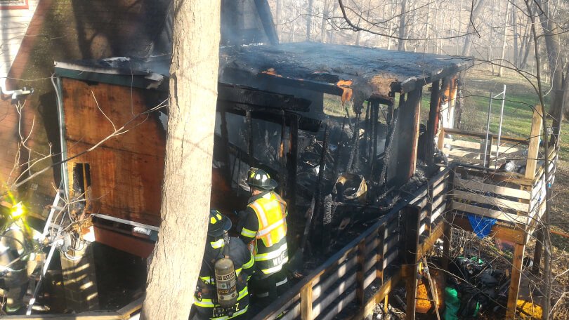 Brian Rossiter cottage fire - exterior