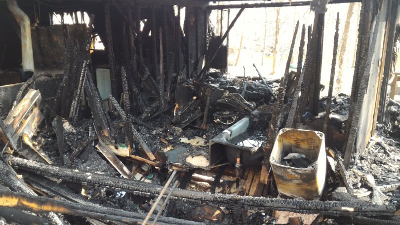 Brian Rossiter cottage fire - interior