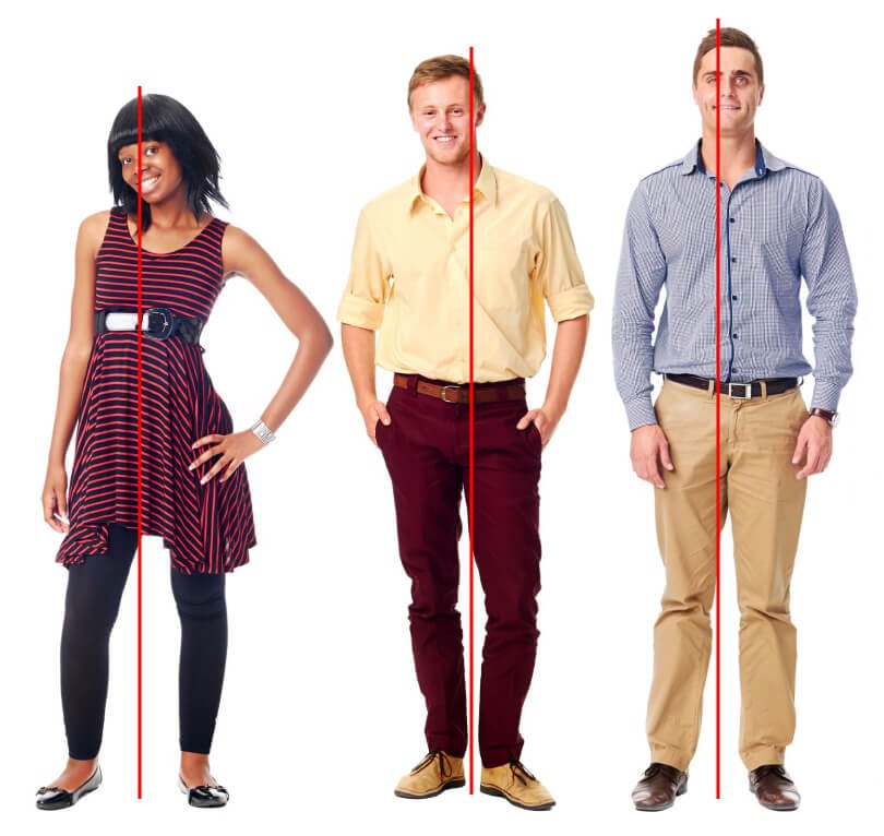 Proper standing posture with lines - Posture Exercises Method - Fruit-Powered