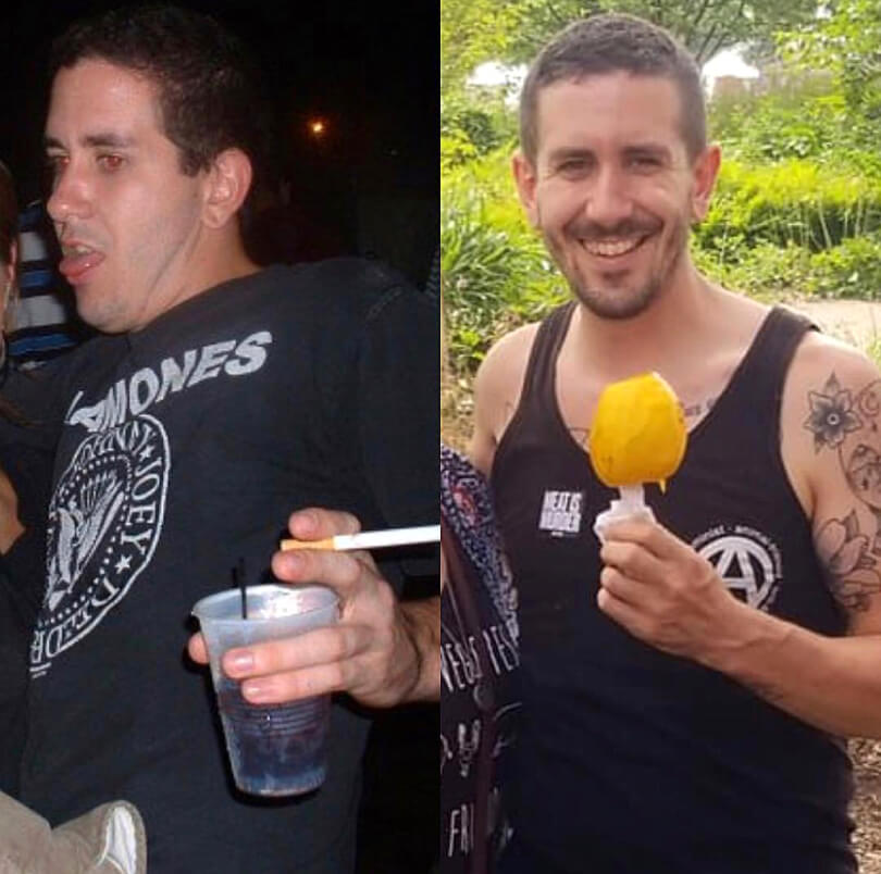 TJ Long - before and after - Raw Vegan Transformations - Fruit-Powered