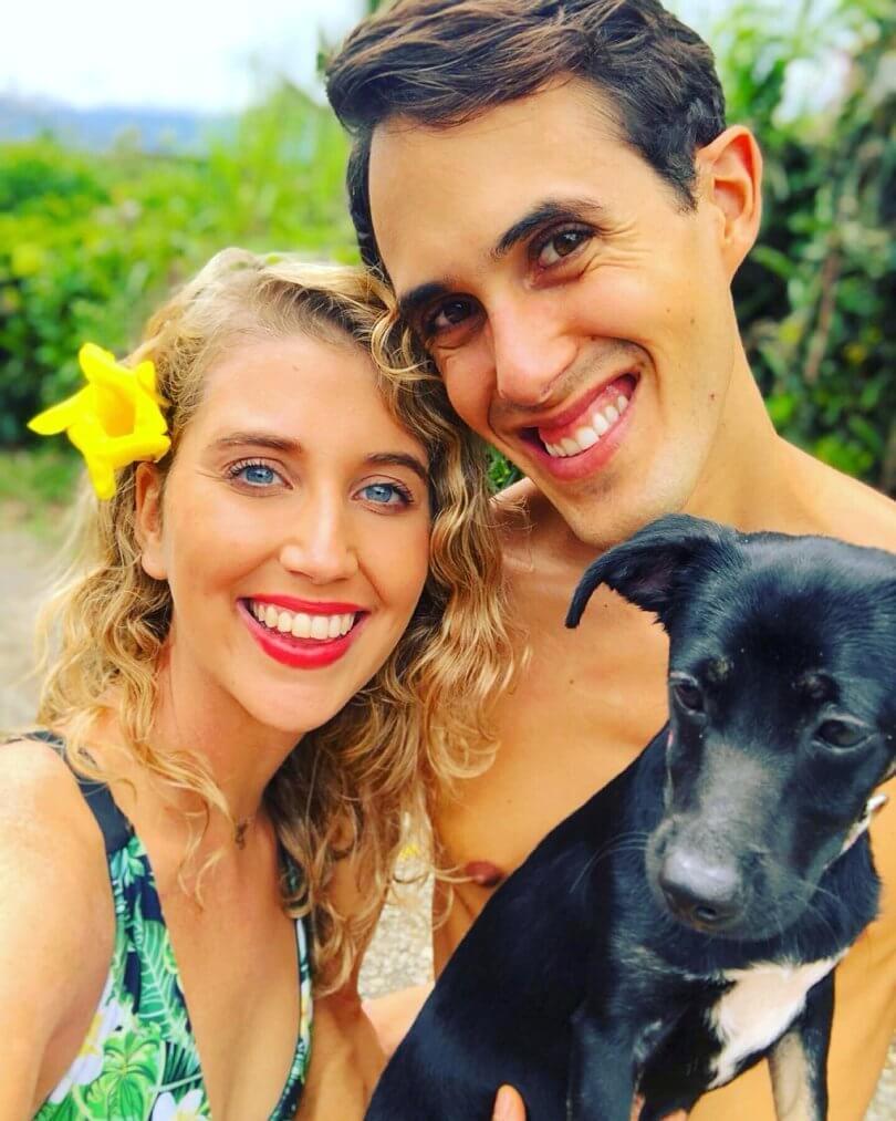 Caileigh Feldman and Brian Russo with puppy Lucia - chronic eczema - topical steroid withdrawal - Fruit-Powered