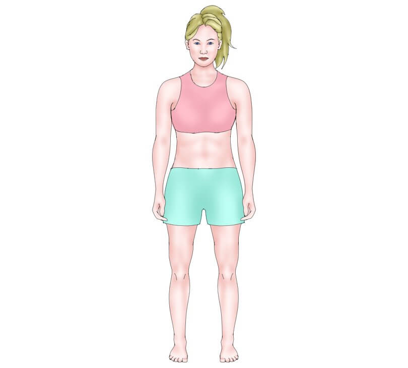 Proper standing posture - woman standing - Posture Exercises Method - Fruit-Powered