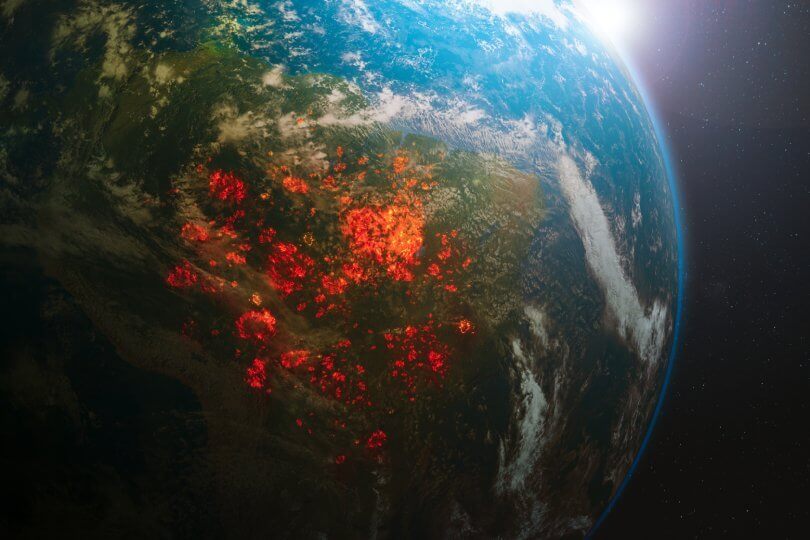 Why you should go vegan for the environment - earth on fire - Fruit-Powered