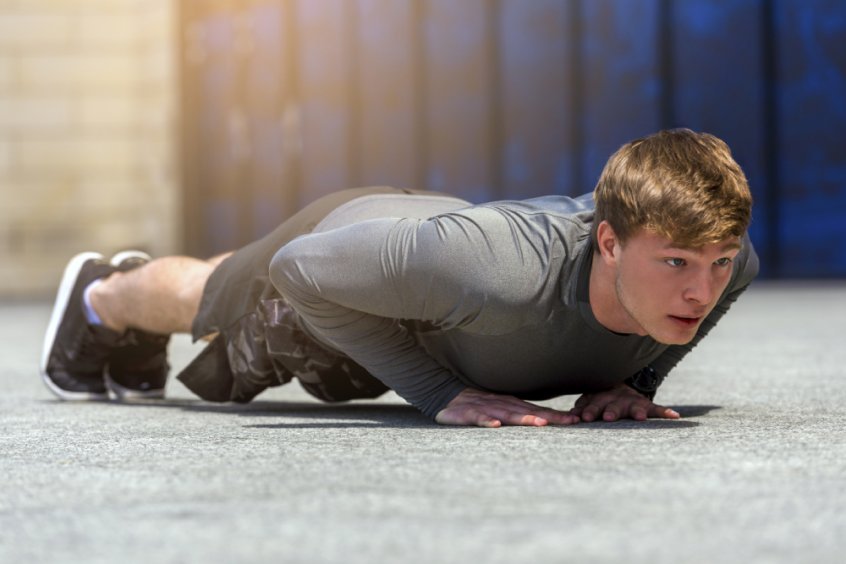 Health transformation - man doing plank exercise - Fruit-Powered