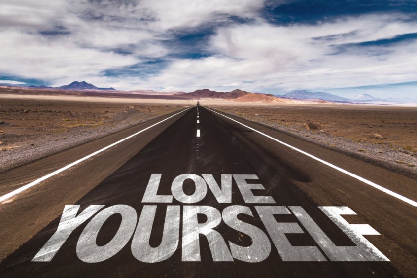 Self-love - road sign - love yourself - Fruit-Powered